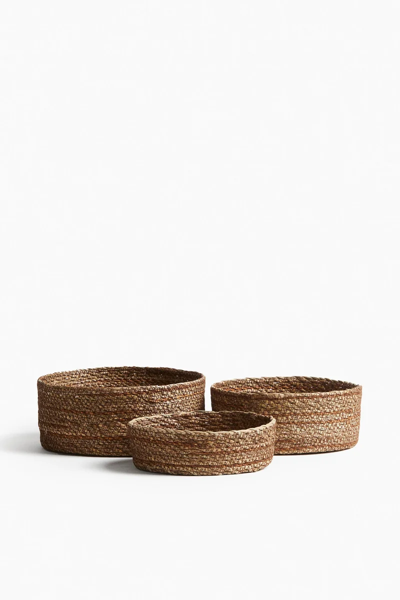 H&M 3-pack seagrass storage baskets
