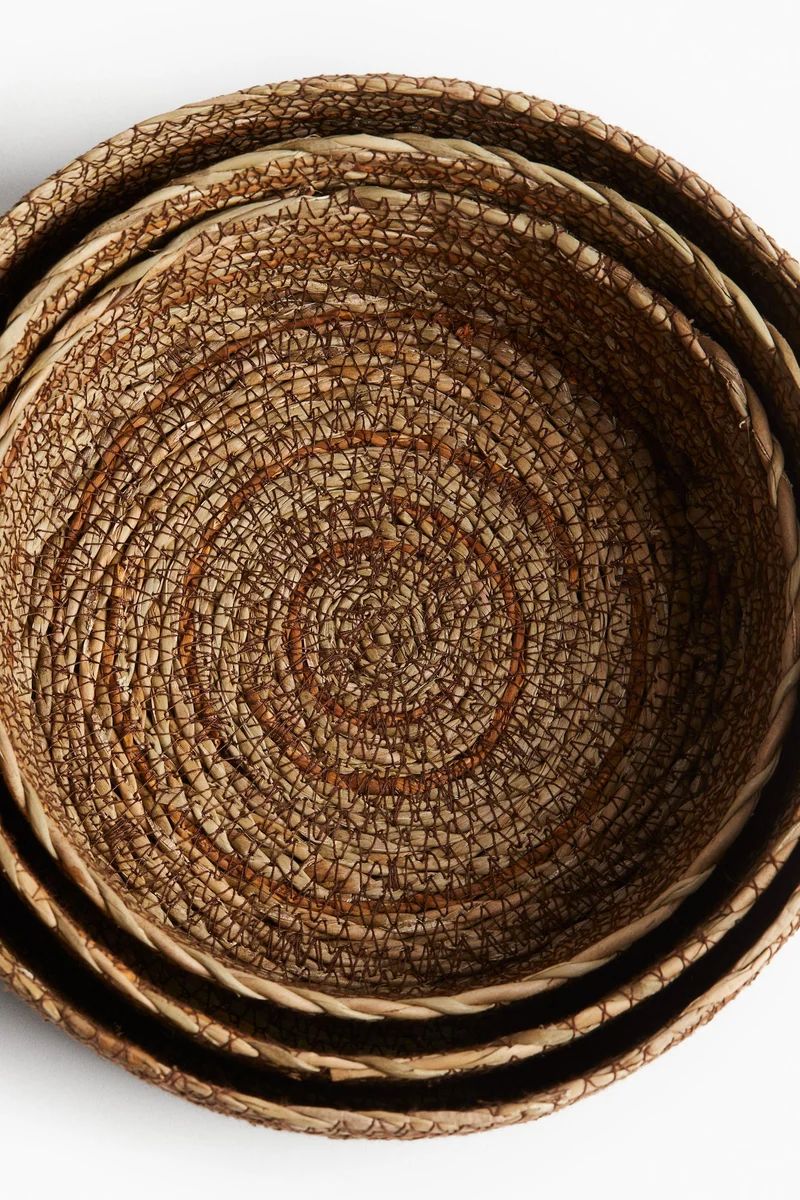 H&M 3-pack seagrass storage baskets