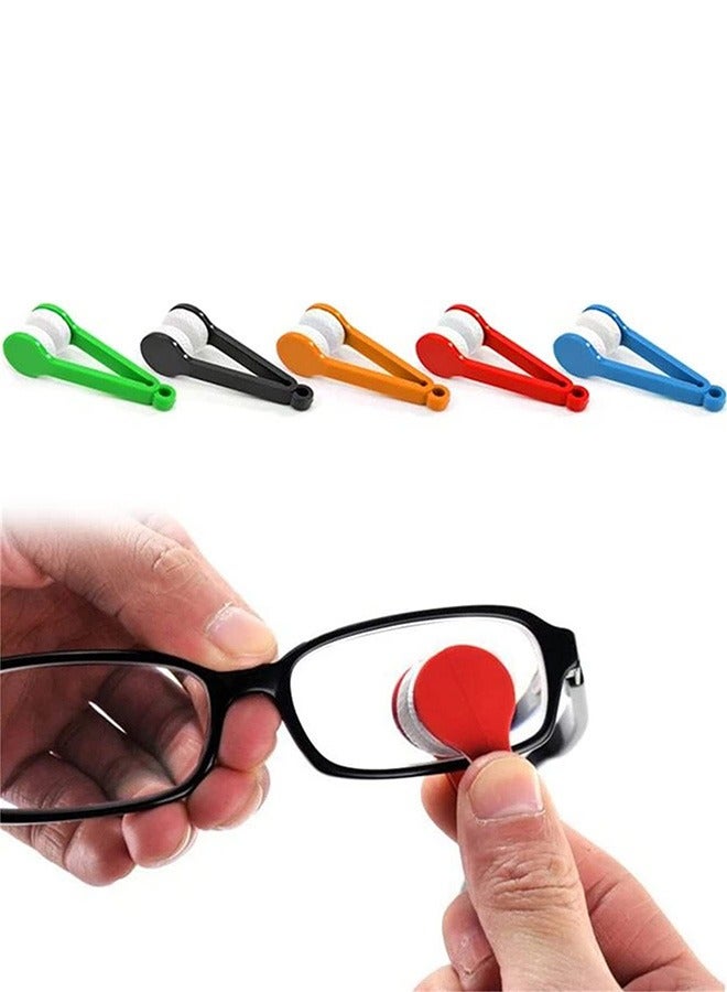 5 Pcs Mini Tool Glasses Soft Brush, Microfiber Spectacles Cleaner Tool, Sun Glasses Eyeglass Glasses Eyeglasses Cleaner Cleaning Clip (Black, Blue, Green, Red, Orange) - Image 1