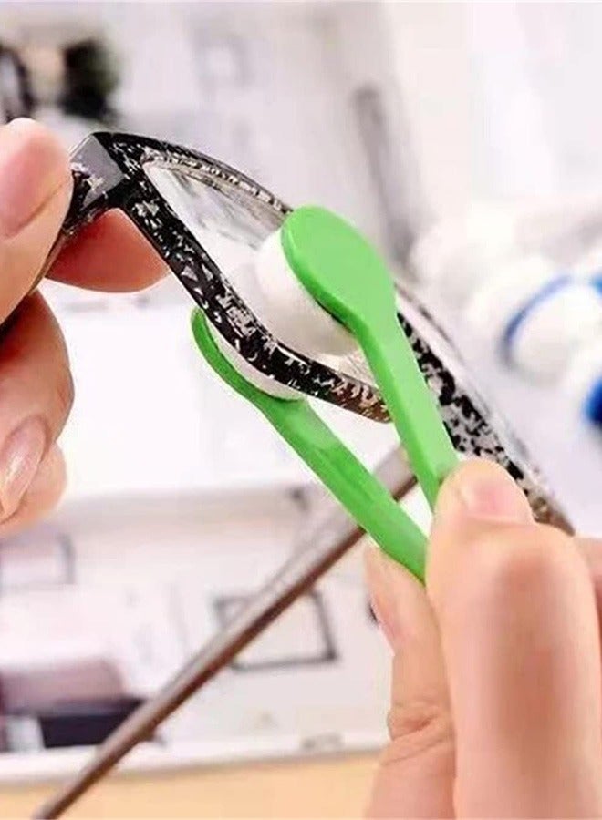 5 Pcs Mini Tool Glasses Soft Brush, Microfiber Spectacles Cleaner Tool, Sun Glasses Eyeglass Glasses Eyeglasses Cleaner Cleaning Clip (Black, Blue, Green, Red, Orange) - Image 3