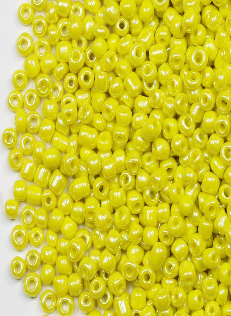 GGOOT Bulk 4mm Yellow Bright Seed Beads for Jewelry Making 110 grams About 160pcs,6/0 Glass Craft Beads for Making Earrings, Bracelets, Pendants, Waist Jewelry, DIY Handmade Seed Beads (Yellow Bri - Image 2