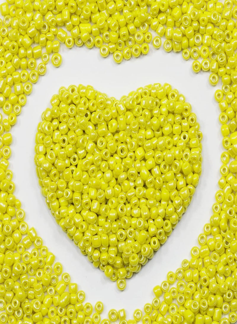 GGOOT Bulk 4mm Yellow Bright Seed Beads for Jewelry Making 110 grams About 160pcs,6/0 Glass Craft Beads for Making Earrings, Bracelets, Pendants, Waist Jewelry, DIY Handmade Seed Beads (Yellow Bri - Image 1