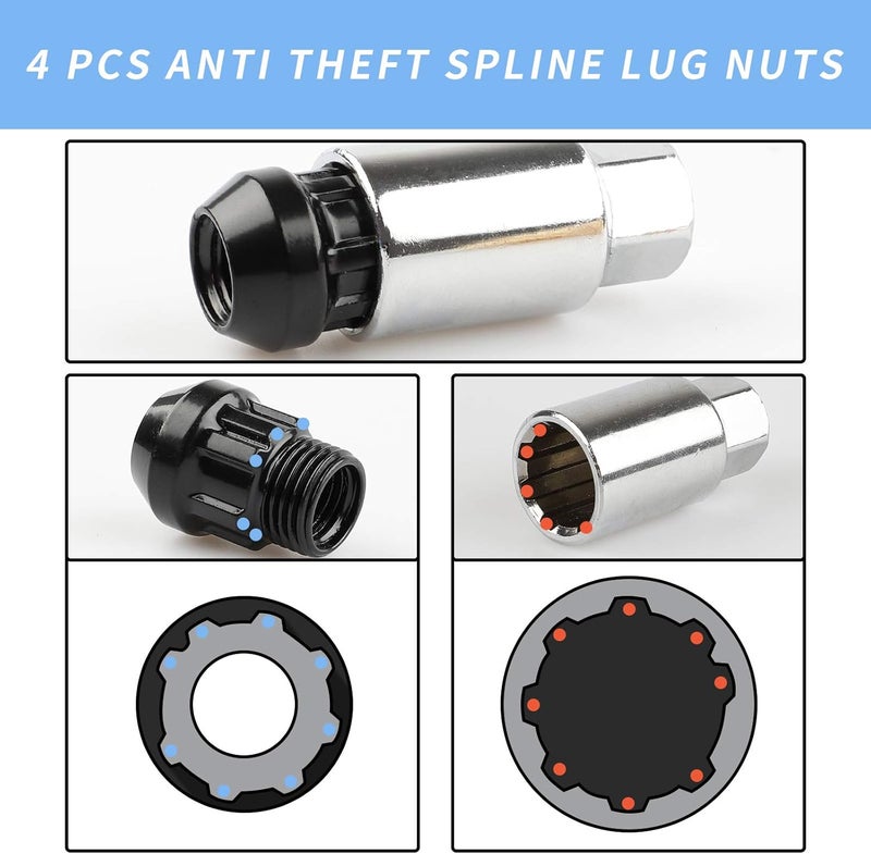EZPROIT 20Pcs Neo Chrome Spiked Lug Nut Set - Image 5