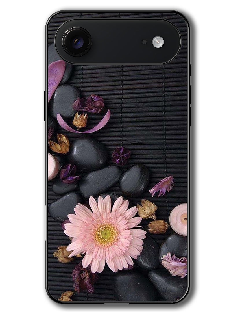 Theodor Case Compatible with Apple iPhone 17 Air 6.5 Inch Protection Shockproof Bumper Cover Flowers & Stones - Image 1
