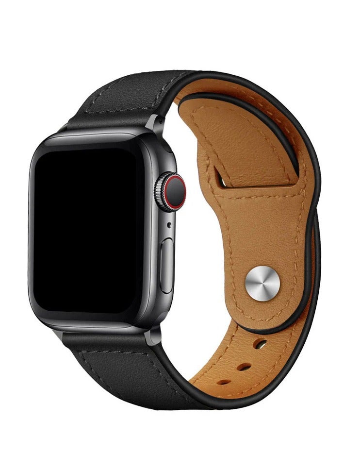 Devia Leather Band for Apple Watch 38/40/41mm, Black