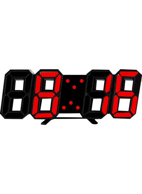 3D LED Digital Alarm Clock Red/Black