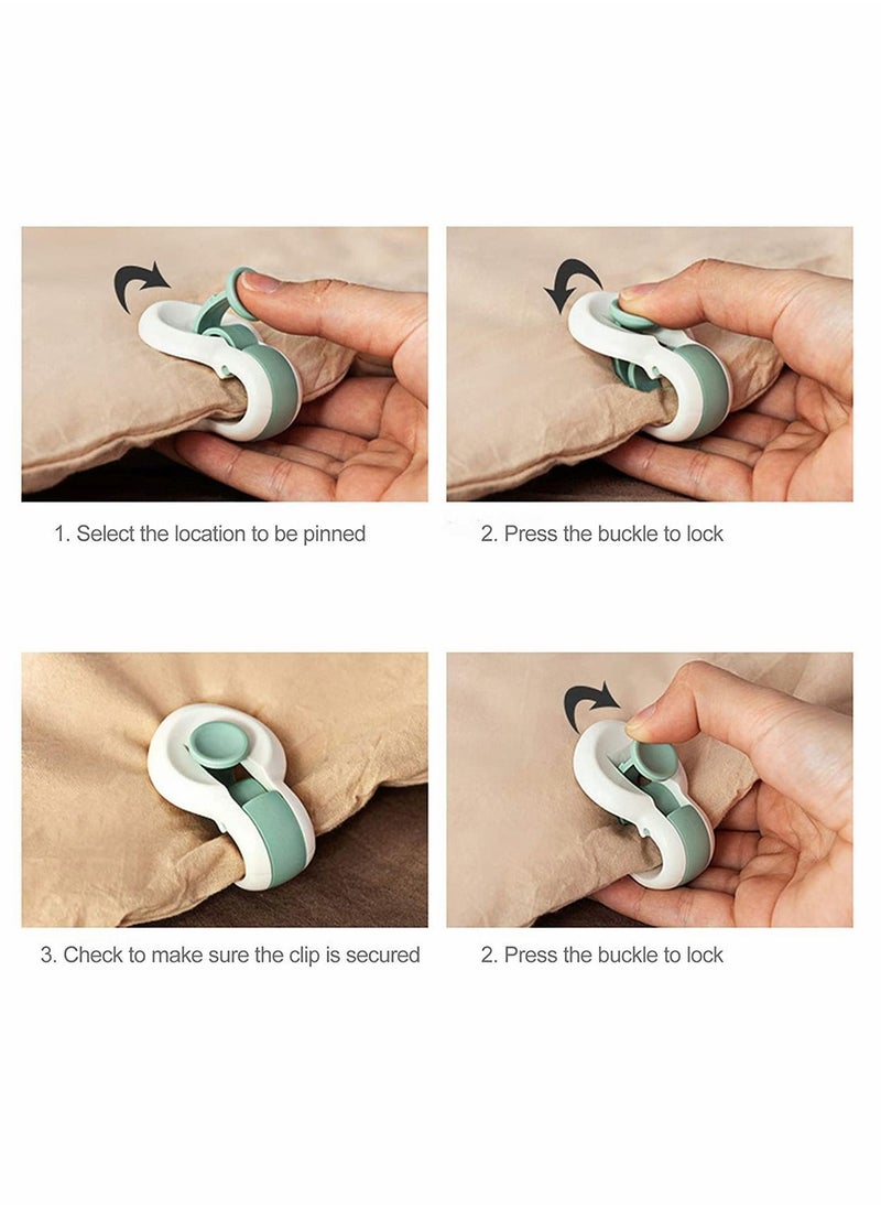 Y&D 6Pcs Duvet Cover Clips, No Pins Quilt Fixer Anti-Move Non-Marking Sheets Fixing Clip Easy to Use Bedding Accessories (Gray)  - Image 2