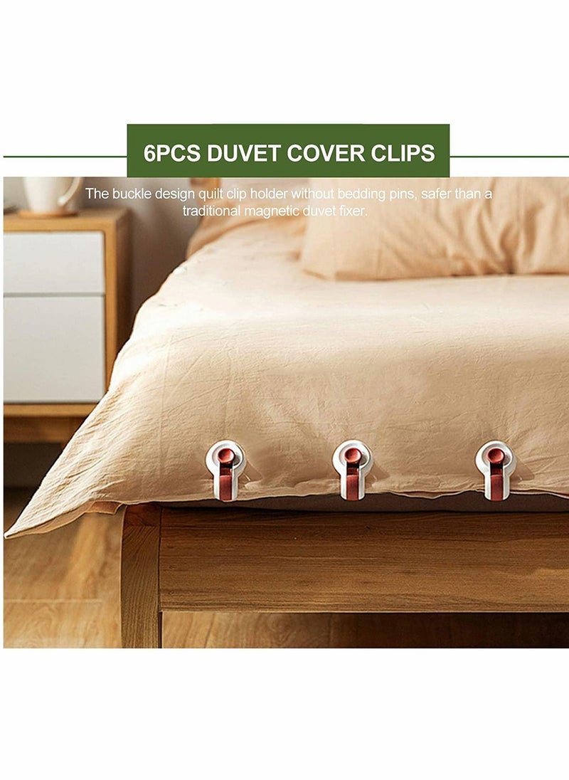 Y&D 6Pcs Duvet Cover Clips, No Pins Quilt Fixer Anti-Move Non-Marking Sheets Fixing Clip Easy to Use Bedding Accessories (Gray)  - Image 4