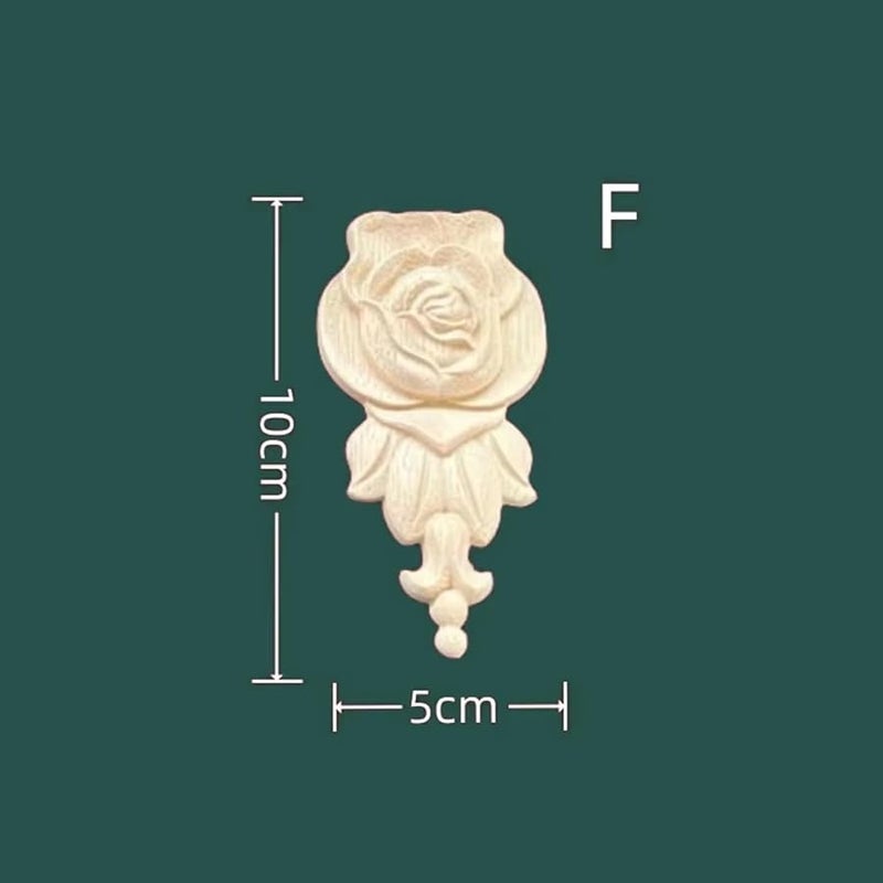 Solid Wood Rose Wood Carving Decoration For Cabinets Mirrors Doors F 10x5cm - Image 3