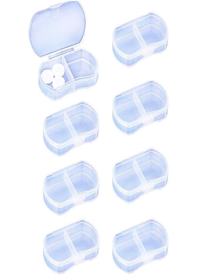 INVODA 8PCS Pill Case Organizer Pocket Small Pill Holder, Daily AM & PM containers, Medicine Holder, Ideal for Medication, Vitamin, Supplement, Perfect for Travel, Ideal for Purse (White) - Image 1