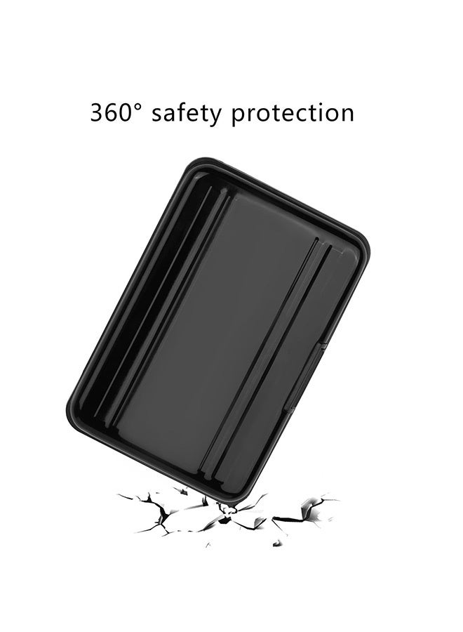 Peachjoy Micro SD Card Holder Case, Waterproof SD Card Storage Box Memory Card Case Holder Box with 8 Slots Aluminum Shock Resistant Carrying Box Holder for SD SDHC MMC Micro SD TF Cards (Black) - Image 3