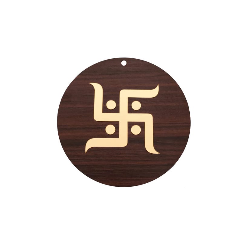 DULI حلم كاتشر - فن الجدار الهندي التقليدي لحلم كاتشر لغرف النوم، جدار المنزل، تصميم معلق، ارتفاع 75 سم (أزرق)، معدن، ريش حلم كاتشر (MDF_Hanging-Swastik) - Image 1