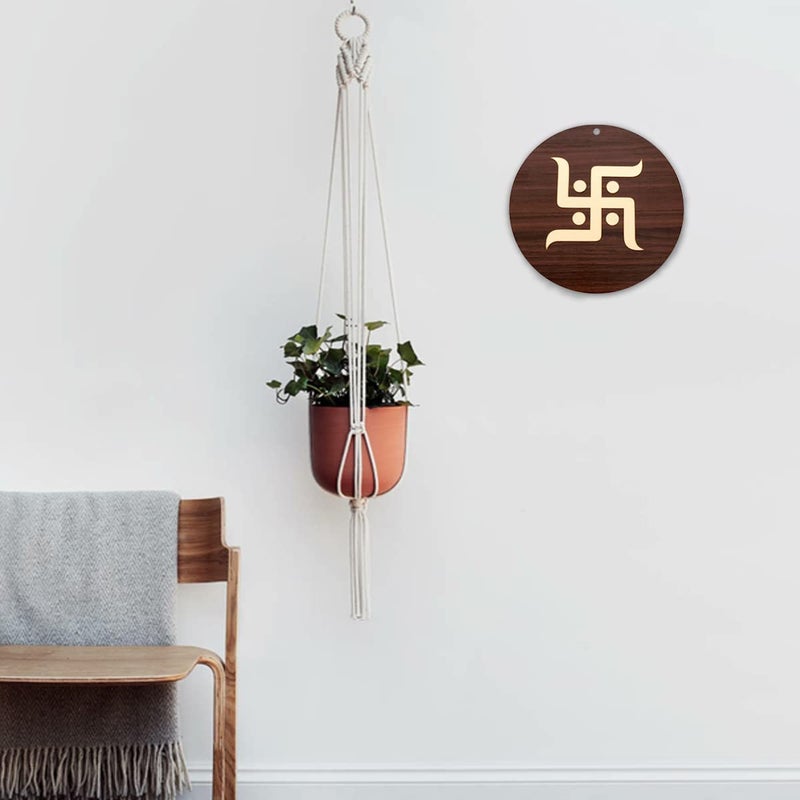 DULI حلم كاتشر - فن الجدار الهندي التقليدي لحلم كاتشر لغرف النوم، جدار المنزل، تصميم معلق، ارتفاع 75 سم (أزرق)، معدن، ريش حلم كاتشر (MDF_Hanging-Swastik) - Image 2