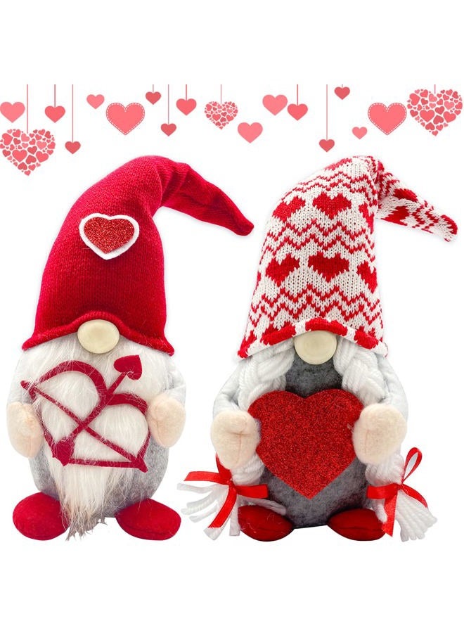 Teeker Valentines Day Decor - 2PCS Valentine Gnomes Plush Decorations,Valentines Day Decoration,Valentines Home Table Elf Gnomes Decor Ornaments, Sweet Valentines Day Gifts - Image 1