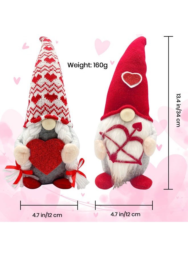 Teeker Valentines Day Decor - 2PCS Valentine Gnomes Plush Decorations,Valentines Day Decoration,Valentines Home Table Elf Gnomes Decor Ornaments, Sweet Valentines Day Gifts - Image 2