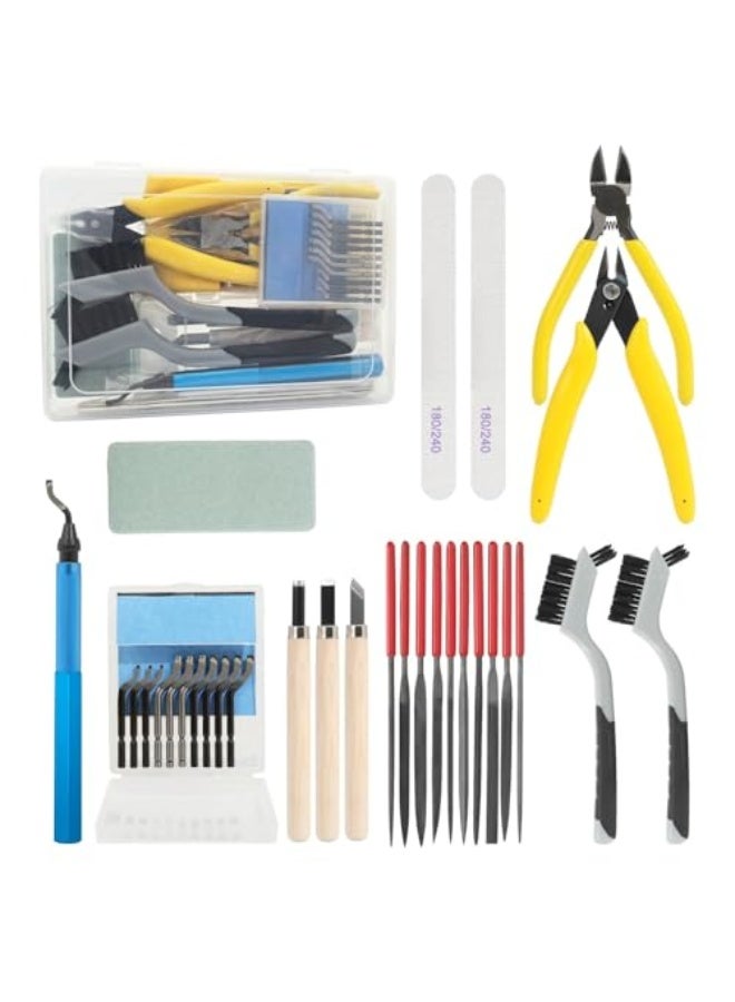 3D Printer Accessories Kit 31pcs – Professional Resin Deburring and Finishing Tools for 3D Printing Models, Includes Cleaning, Polishing, and Post-Processing Solution for SLA/DLP Printers - Image 1