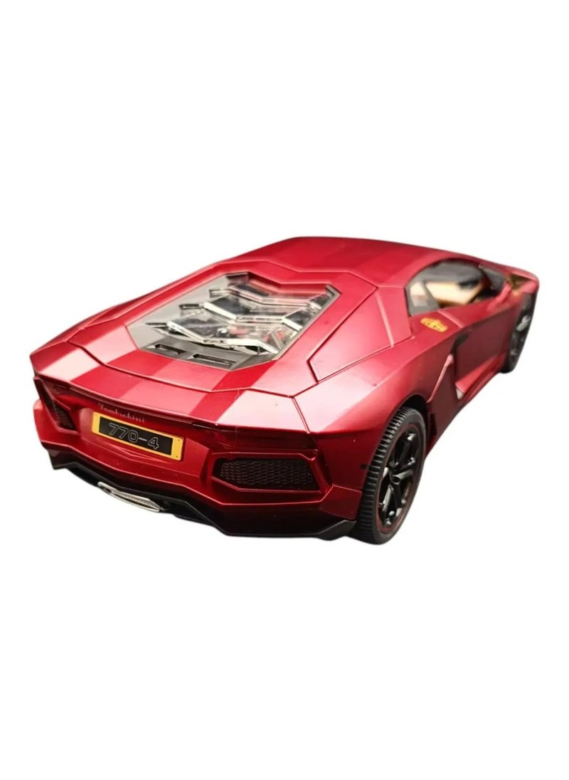 TOY GARDEN - 1:24 Simulation of Lamborghini 770-4 Sports Car Model, Diecast Pull Back Car Toy car, Doors Open, Light and Sound, Boys Toys Kids Adults Gifts (RED) - Image 1