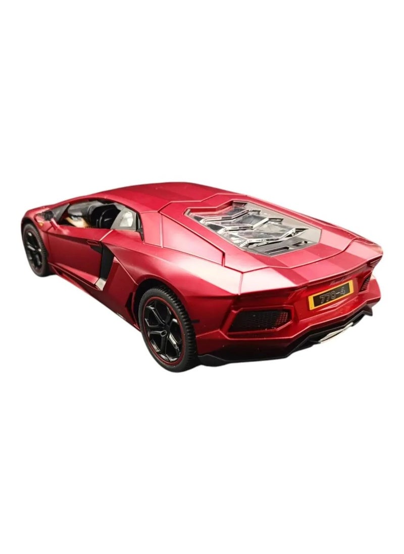 TOY GARDEN - 1:24 Simulation of Lamborghini 770-4 Sports Car Model, Diecast Pull Back Car Toy car, Doors Open, Light and Sound, Boys Toys Kids Adults Gifts (RED) - Image 1