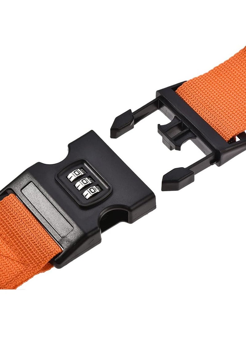 HomarKet - 4-Piece Luggage Strap Belt With Digits Combination Lock Orange - Image 1