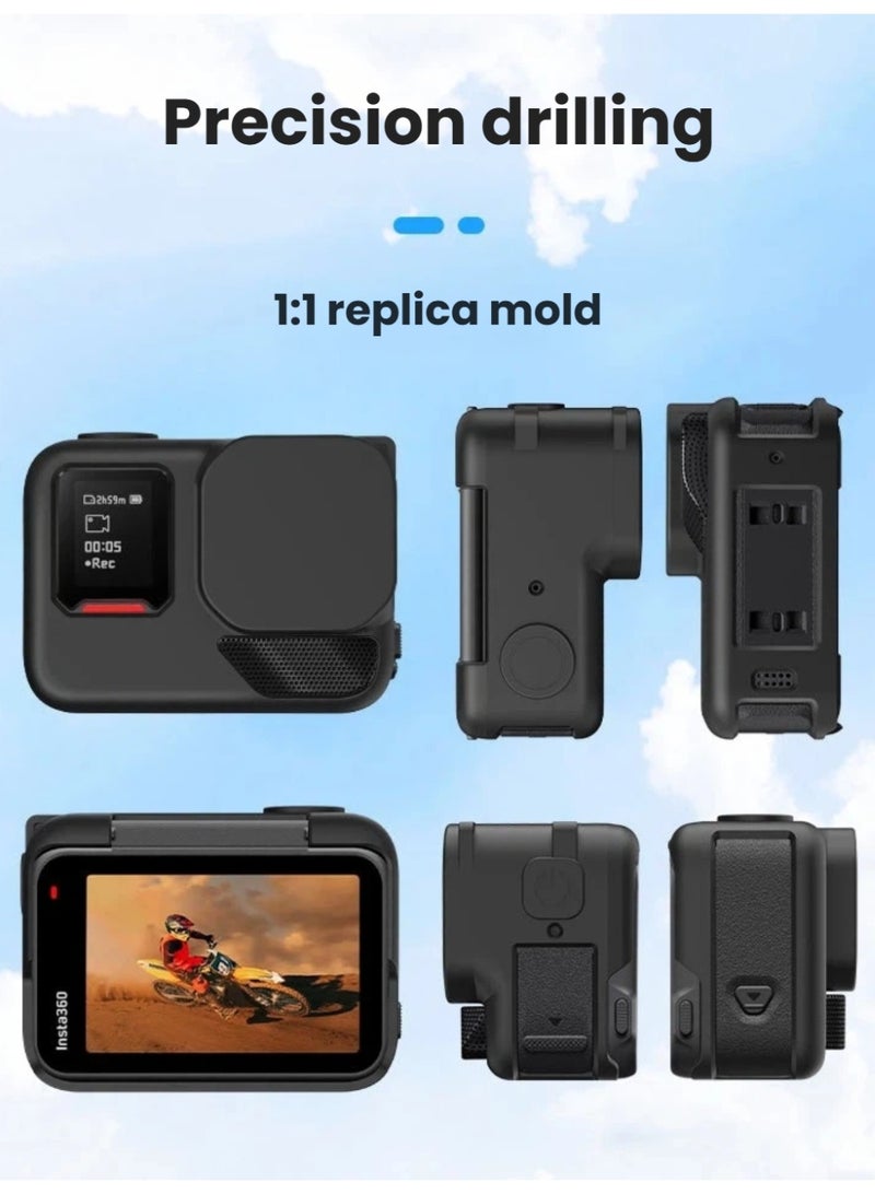 Black Silicone Full Protective Case for Insta360 Ace Pro 2 | Shockproof u0026 Washable with Quick-Adapter Access - Image 4