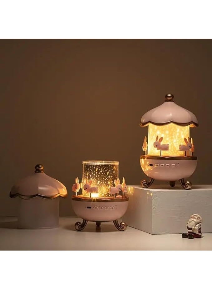 اجمل هدية جهاز بروجكتور للاطفال بتصميم على شكل ارنب  مزود باضاءة ليلية LED نجوم واضواء ومجرة قابل للتعديل بزاوية 360 درجة مناسب لغرفة الالعاب والمسرح المنزلي  - جهاز عرض ضوئي بتصميم  مناسب كهدية للرجال في عيد الحب والاطفال، ضوء ليلي متوهج للسماء المرصعة بالنجوم 360 درجة قابل للتعديل لغرف النوم واعياد الميلاد - Image 2