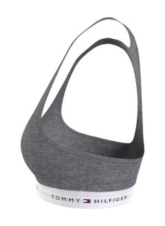 TOMMY HILFIGER Women's Tommy Icons Unlined Bralette - Cotton blend, Grey  - Image 4