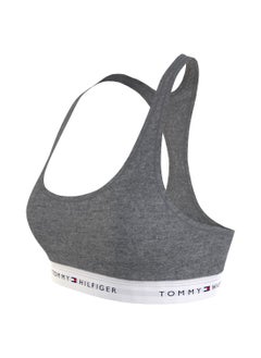 TOMMY HILFIGER Women's Tommy Icons Unlined Bralette - Cotton blend, Grey  - Image 3