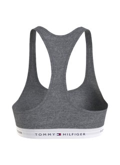 TOMMY HILFIGER Women's Tommy Icons Unlined Bralette - Cotton blend, Grey  - Image 2