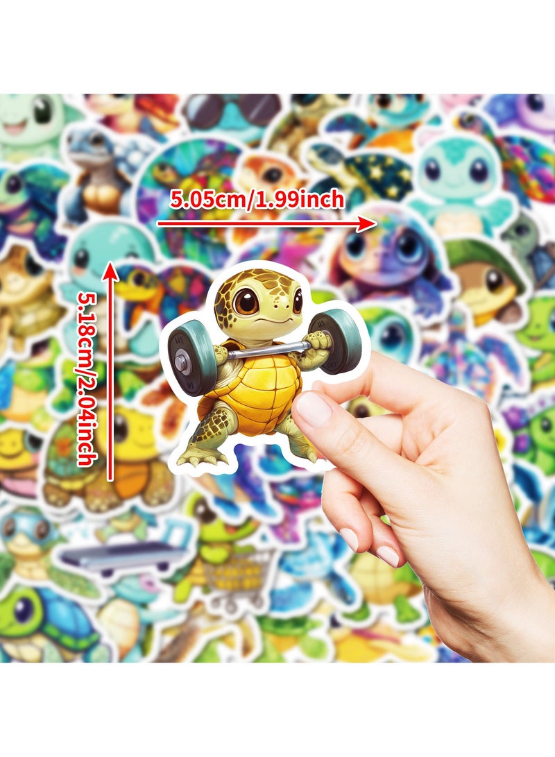 50 قطعة من ملصقات السلاحف البحرية المقاومة للماء والمضحكة، ملصقات حيوانات المحيط لزجاجة المياه ودفتر القصاصات والتزلج والكمبيوتر المحمول والدراجات والسيارة والأمتعة والجيتارات والفينيل، ملصق سلحفاة بحرية لطيف للأطفال والمراهقين - Image 5