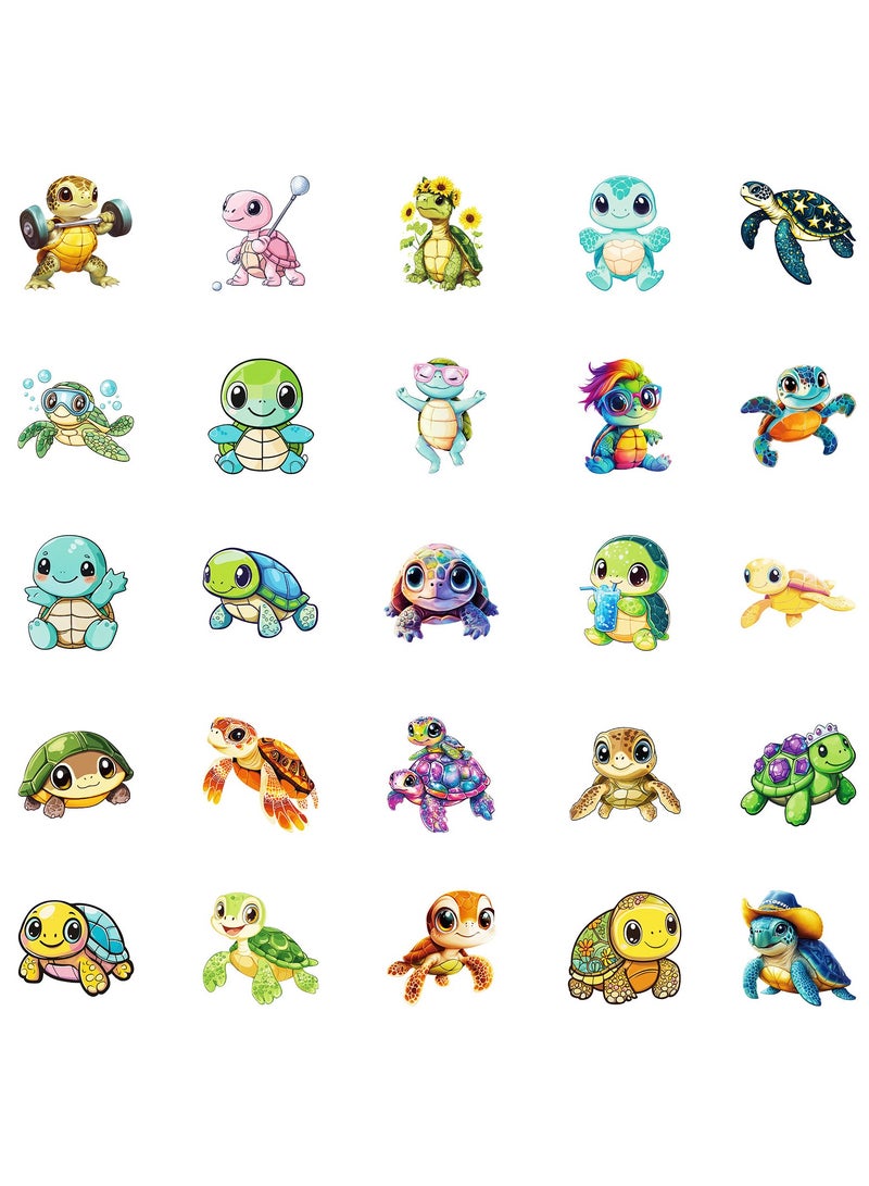 50 قطعة من ملصقات السلاحف البحرية المقاومة للماء والمضحكة، ملصقات حيوانات المحيط لزجاجة المياه ودفتر القصاصات والتزلج والكمبيوتر المحمول والدراجات والسيارة والأمتعة والجيتارات والفينيل، ملصق سلحفاة بحرية لطيف للأطفال والمراهقين - Image 2