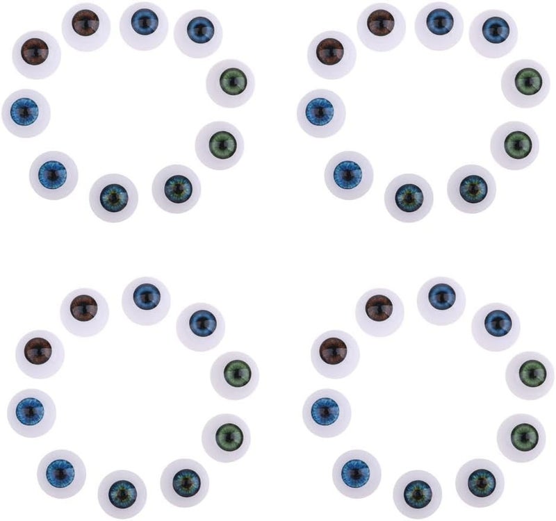 Transparent body 10 Pieces Doll Eyes Eyeballs Doll Eyes DIY Doll Eyes Doll Accessory Acrylic Oblate Eyeballs Suitable for Dolls Craft Materials Home D Shown, 24mm Well-engineered versatile build - Image 3
