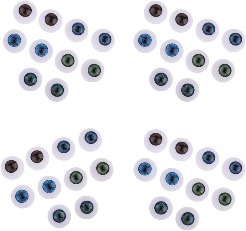 Transparent body 10 Pieces Doll Eyes Eyeballs Doll Eyes DIY Doll Eyes Doll Accessory Acrylic Oblate Eyeballs Suitable for Dolls Craft Materials Home D Shown, 24mm Well-engineered versatile build - Image 5