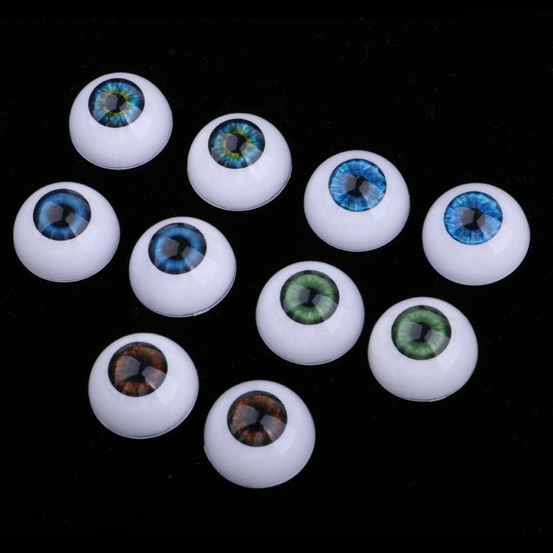Transparent body 10 Pieces Doll Eyes Eyeballs Doll Eyes DIY Doll Eyes Doll Accessory Acrylic Oblate Eyeballs Suitable for Dolls Craft Materials Home D Shown, 24mm Well-engineered versatile build - Image 2
