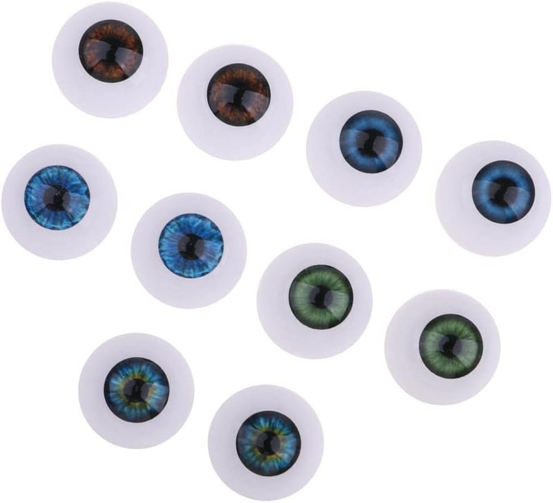 Transparent body 10 Pieces Doll Eyes Eyeballs Doll Eyes DIY Doll Eyes Doll Accessory Acrylic Oblate Eyeballs Suitable for Dolls Craft Materials Home D Shown, 24mm Well-engineered versatile build - Image 1