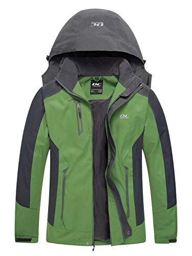 Diamond Candy Men Casual Hooded Rain Jacket-Diamond Candy lightweight Waterproof Softshell Raincoat Outdoor Sportswear Green Large - Image 1