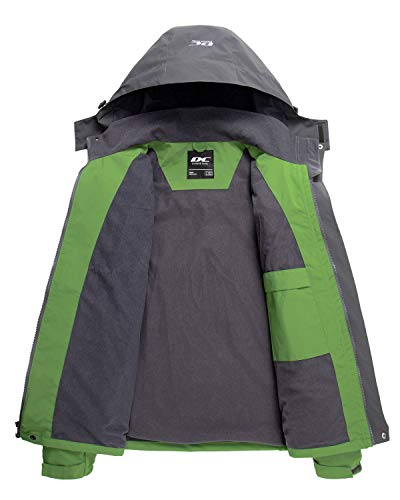 Diamond Candy Men Casual Hooded Rain Jacket-Diamond Candy lightweight Waterproof Softshell Raincoat Outdoor Sportswear Green Large - Image 3