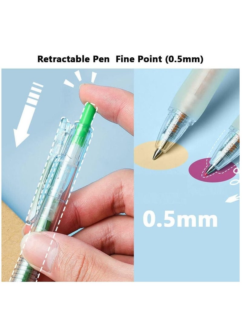 9 Colors Retractable Gel Ink Pens with Grip +9 Refill, Assorted Colors Ink, Smooth Writing Pens Color - Image 4