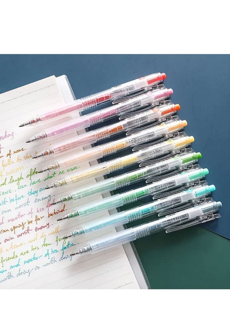 9 Colors Retractable Gel Ink Pens with Grip +9 Refill, Assorted Colors Ink, Smooth Writing Pens Color - Image 2