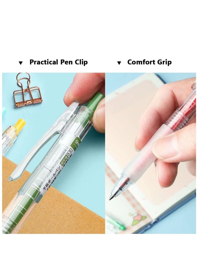 9 Colors Retractable Gel Ink Pens with Grip +9 Refill, Assorted Colors Ink, Smooth Writing Pens Color - Image 3