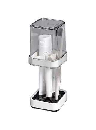 1 Pack Toothbrush Holder Stand with Cover and Cup, 3 Slots Toothbrush Holders for Bathrooms, Compatible with Toothpaste, Conventional Toothbrushes Storage, Razor Comb Multifunctional Storage - pzsku/ZB84CB83EE2A60E1E3A07Z/45/_/1728717622/b2f8bb32-fd05-4fed-a56e-fa5ac0fa596c