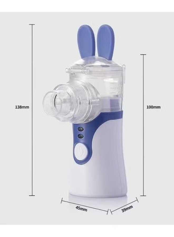 JS Portable Silent Nebulizer, Handheld Inhaler Automatic Inhalators for Adults and Children Ultrasonic Humidifier for Home and Travel Use Mesh Inhalators with 2 Masks and Mouthpieces - Image 2