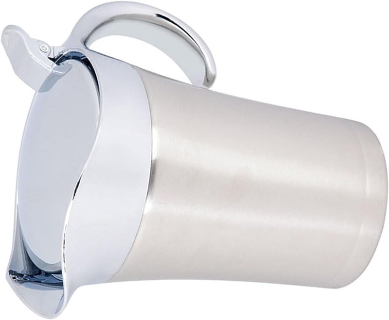 304 Stainless Steel Insulated Wall Sauce Gravy Boat Serving Jug with Lid Non-Drip Spout One-Hand for Sauces Custard Cream More - Image 4