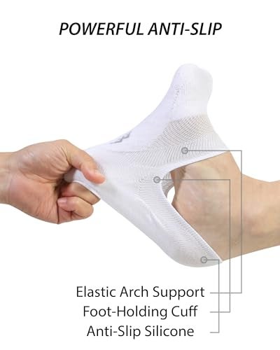 Pro Mountain No Show Socks Unisex Wide Toe Box For Health Y Heel Forefoot Size L White 4 Pack Cotton Cushion Footies Sneakers US Women 10-12 Men 9-11 - Image 2