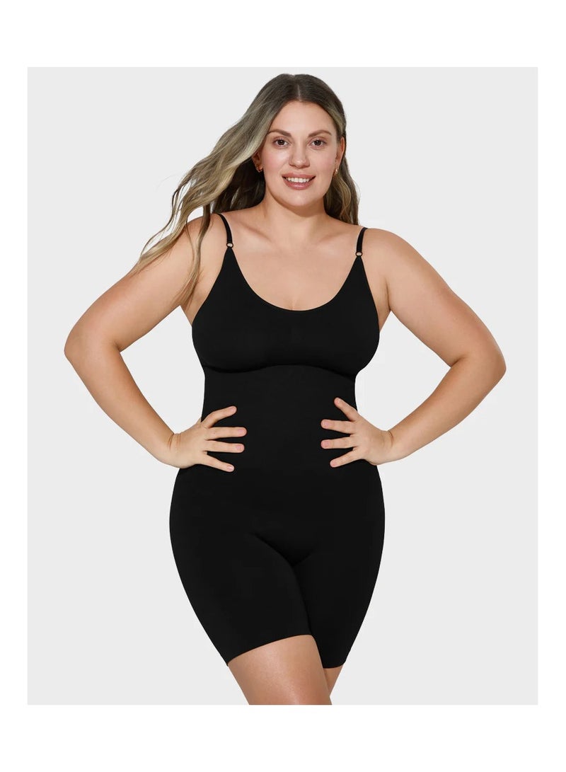 خاجول طقم ملابس رياضية نسائية بدون درزات لتشكيل الجسم بخصر عالٍ وشورت رياضي وحمالة صدر رياضية ومجموعات ملابس رياضية لتمرين اليوجا (أسود) - Image 2