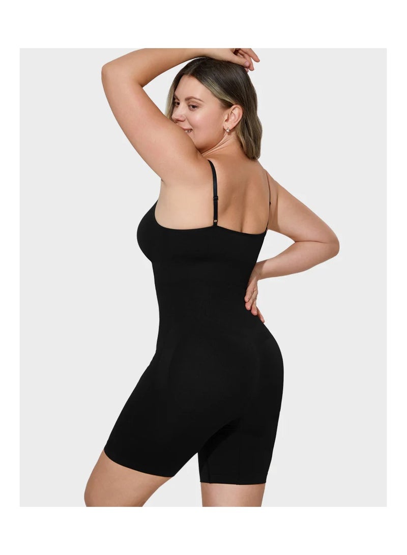 خاجول طقم ملابس رياضية نسائية بدون درزات لتشكيل الجسم بخصر عالٍ وشورت رياضي وحمالة صدر رياضية ومجموعات ملابس رياضية لتمرين اليوجا (أسود) - Image 3