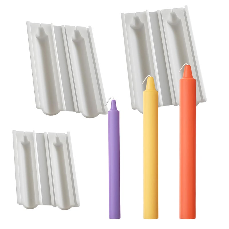 ZAKVOOR 3 Pcs Column Candle Mold Silicone Long Taper Resin Mold for Handcrafted Pillar Taper Candles - Image 3