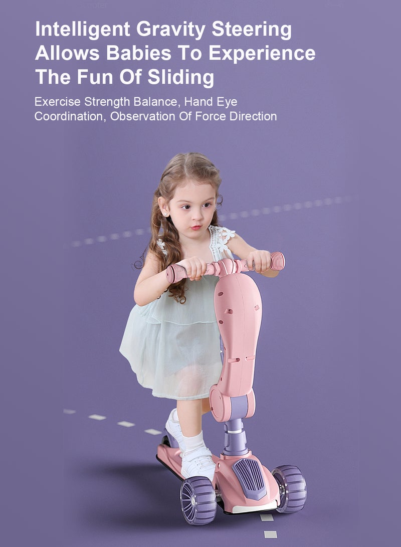 ما بيبي سكوتر للأطفال من عمر 2 إلى 6 سنوات 3 في 1 يمكن الجلوس والركوب عليه للأولاد والبنات سكوتر يو يو أحادي القدم - Image 3