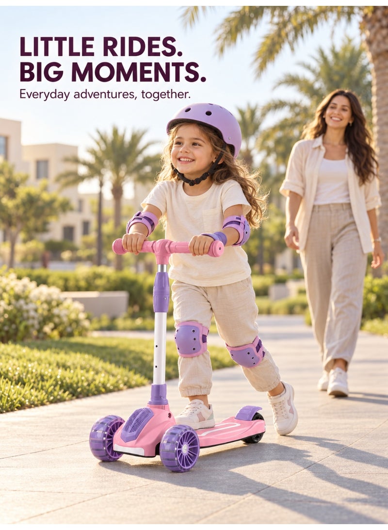 MaBaby Kids 3-Wheel Kick Scooter with Flashing Wheels, Folding Seat and Adjustable Handlebar for Ages 2-8 - Image 5