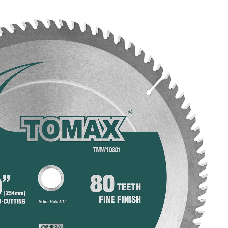 TOMAX 10-Inch 80 Tooth ATB Fine Finish Saw Blade with 5/8-Inch Arbor - Image 4