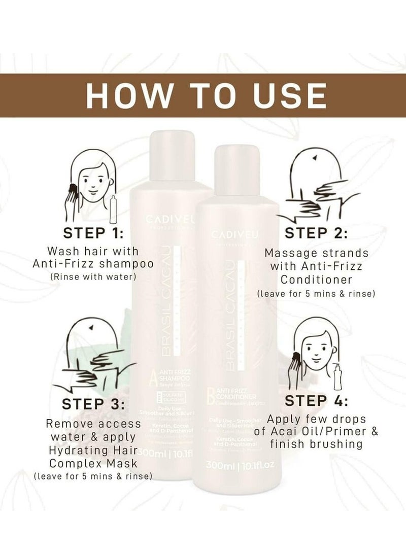 Brasil Cacau Brasil Cacau 10.1oz Anti-Frizz Shampoo – Ultimate Keratin-Enhanced Shine & Smoothness  - Image 3